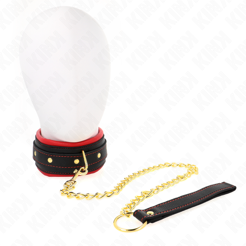 Kink - Collier Avec Laisse En Tissu Uni Ajustable 33-48 Cm X 5,7 Cm